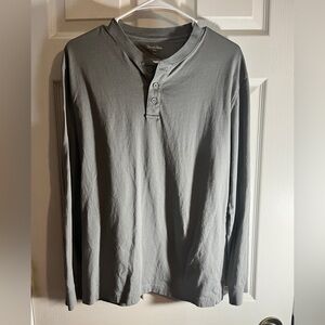 Goodfellow & Co Gray Long Sleeve Henley Shirt Mens Medium